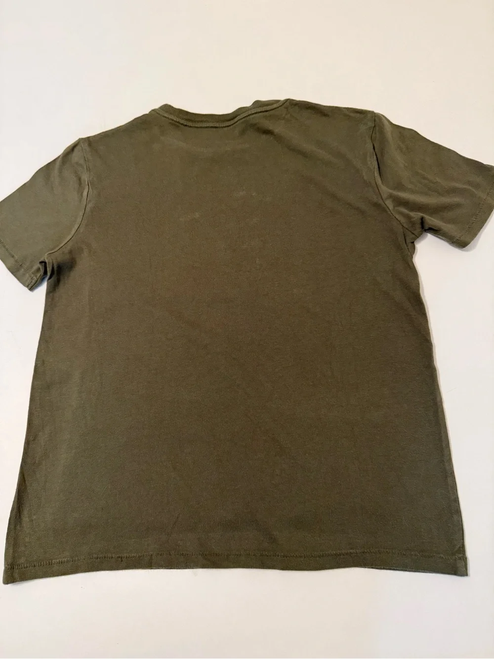 GAP Olive Green Tee with Yellow & Blue Embroidered Graphic